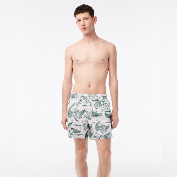 LAST STOCK‼️ MEN’S LACOSTE X NETFLIX PRINTED SWIM TRUNKS - Picture 5 of 8